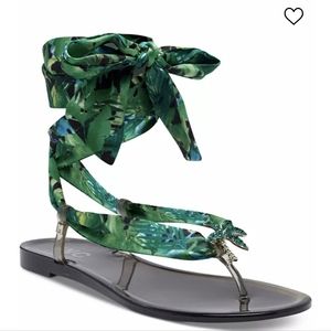 INC Malana Amazonia Scarf Ankle Tie Flat Sandal
